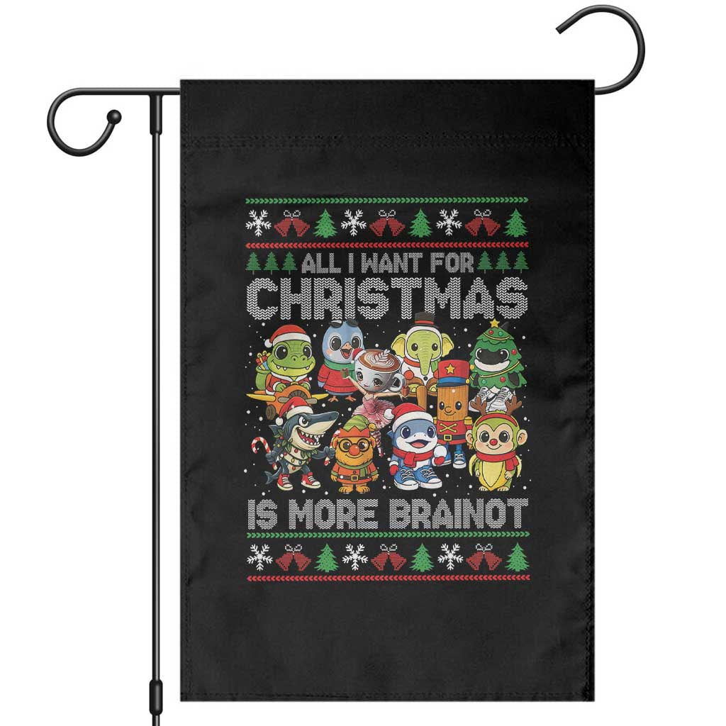 Italian Brainrot Christmas Meme Garden Flag All I Want For Xmas Is More Brainot TS14 Black Print Your Wear