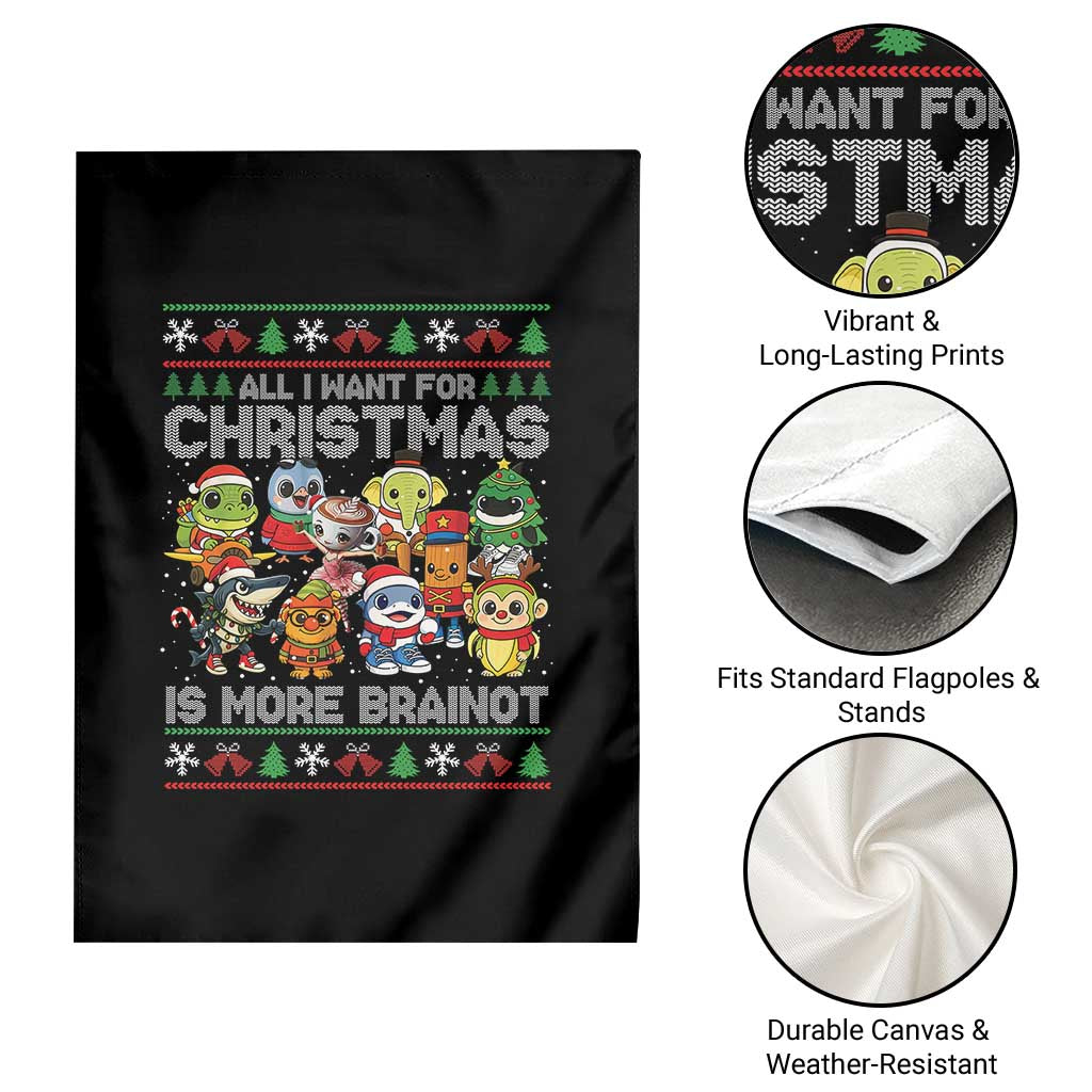 Italian Brainrot Christmas Meme Garden Flag All I Want For Xmas Is More Brainot TS14 Print Your Wear
