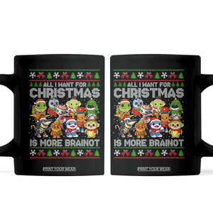 Italian Brainrot Christmas Meme Coffee Mug All I Want For Xmas Is More Brainot TS14 Black Print Your Wear