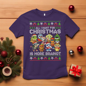 Italian Brainrot Christmas Meme T Shirt All I Want For Xmas Is More Brainot TS14 Purple Print Your Wear