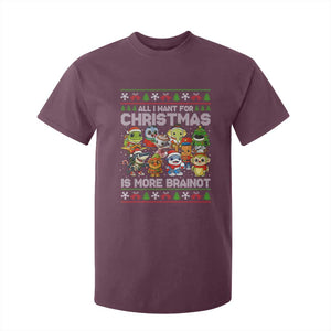 Italian Brainrot Christmas Meme T Shirt For Kid All I Want For Xmas Is More Brainot TS14 Maroon Print Your Wear