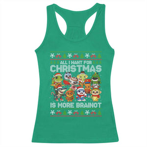 Italian Brainrot Christmas Meme Racerback Tank Top All I Want For Xmas Is More Brainot TS14 Irish Green Print Your Wear