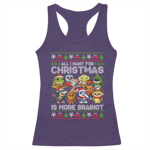 Italian Brainrot Christmas Meme Racerback Tank Top All I Want For Xmas Is More Brainot TS14 Purple Print Your Wear
