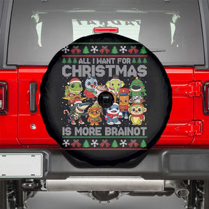 Italian Brainrot Christmas Meme Spare Tire Cover All I Want For Xmas Is More Brainot TS14 Black Print Your Wear