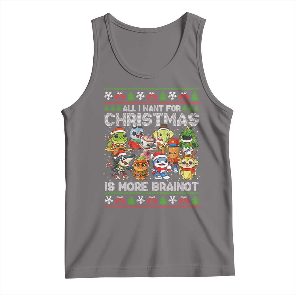 Italian Brainrot Christmas Meme Tank Top All I Want For Xmas Is More Brainot TS14 Deep Heather Print Your Wear