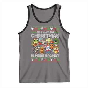 Italian Brainrot Christmas Meme Tank Top All I Want For Xmas Is More Brainot TS14 Deep Heather Black Print Your Wear