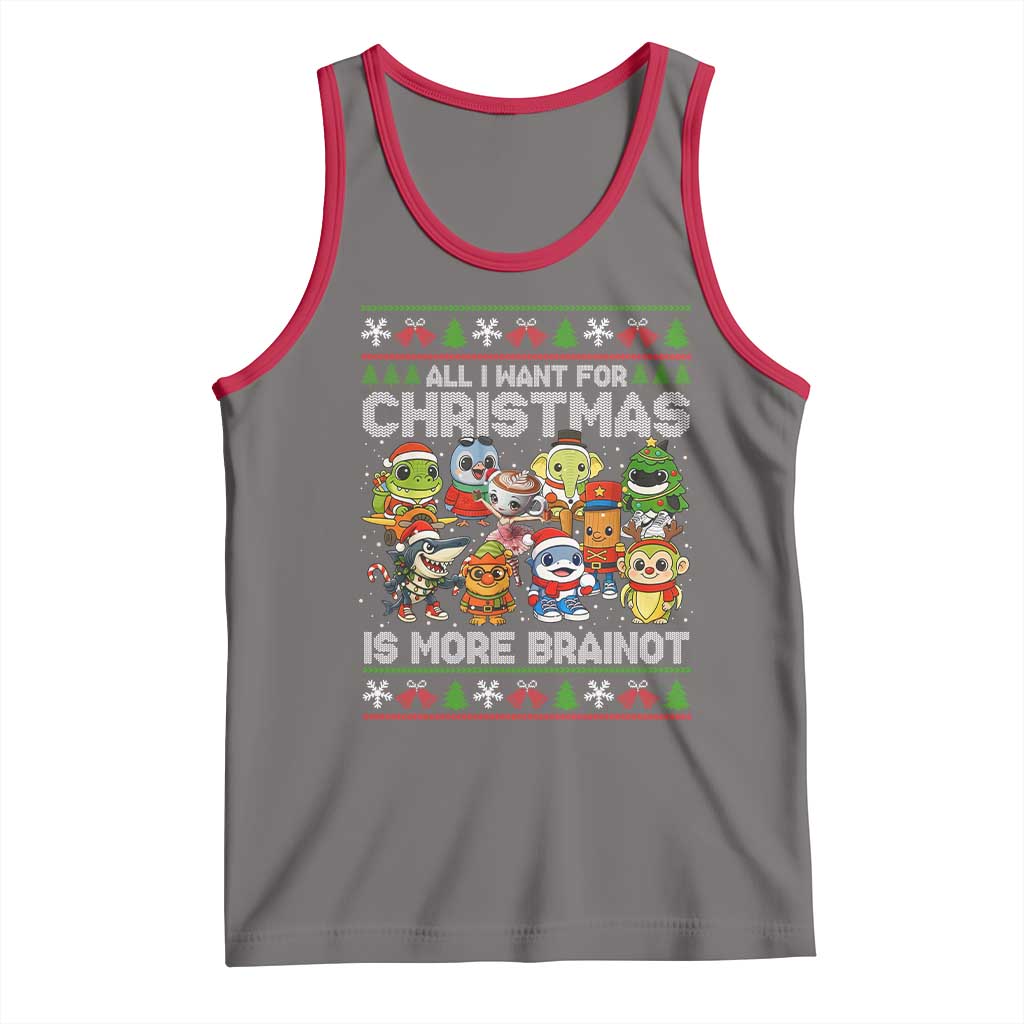 Italian Brainrot Christmas Meme Tank Top All I Want For Xmas Is More Brainot TS14 Deep Heather Red Print Your Wear