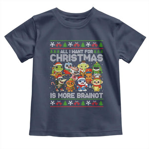 Italian Brainrot Christmas Meme Toddler T Shirt All I Want For Xmas Is More Brainot TS14 Navy Print Your Wear