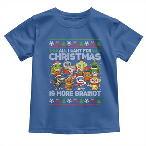 Italian Brainrot Christmas Meme Toddler T Shirt All I Want For Xmas Is More Brainot TS14 Royal Blue Print Your Wear