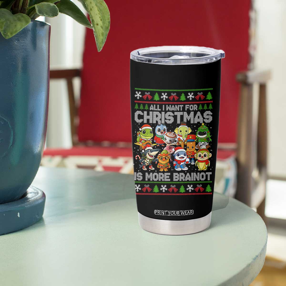 Italian Brainrot Christmas Meme Tumbler Cup All I Want For Xmas Is More Brainot TS14 Print Your Wear