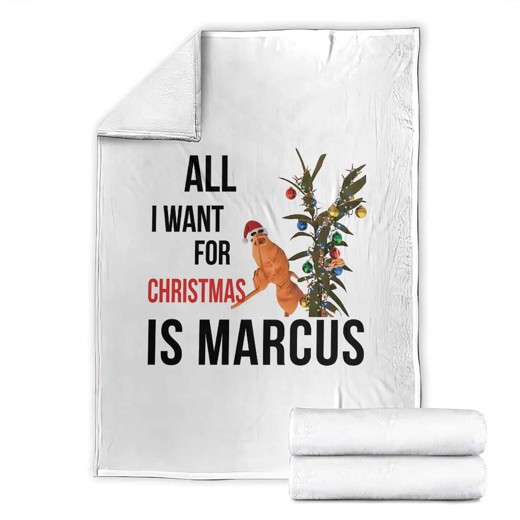 Marcus The Worm Robert Meme Throw Blanket All I Want For Christmas Is Marcus TS14 White Print Your Wear