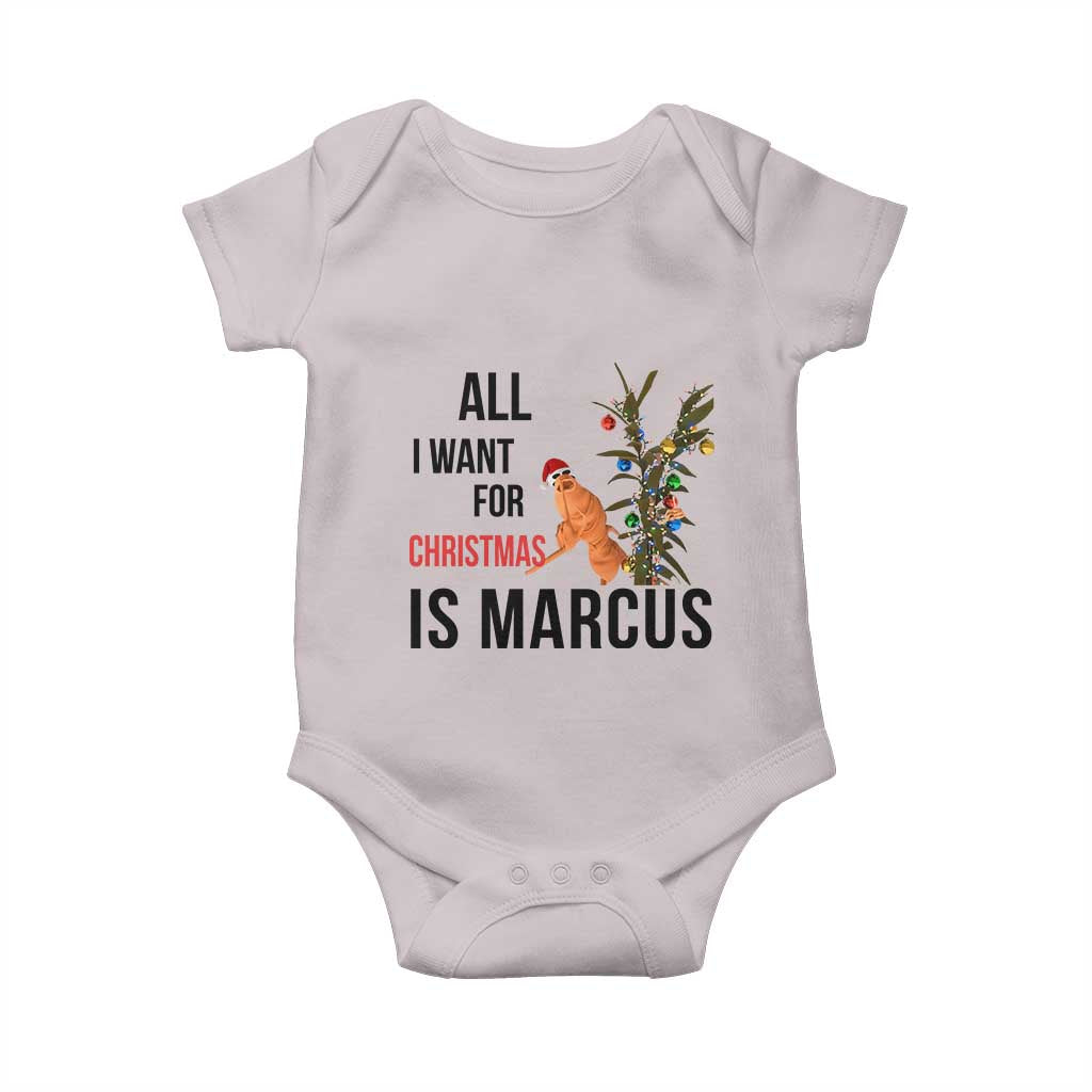 Marcus The Worm Robert Meme Baby Onesie All I Want For Christmas Is Marcus TS14 Ice Gray Print Your Wear
