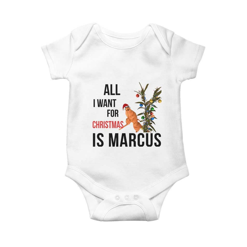 Marcus The Worm Robert Meme Baby Onesie All I Want For Christmas Is Marcus TS14 White Print Your Wear