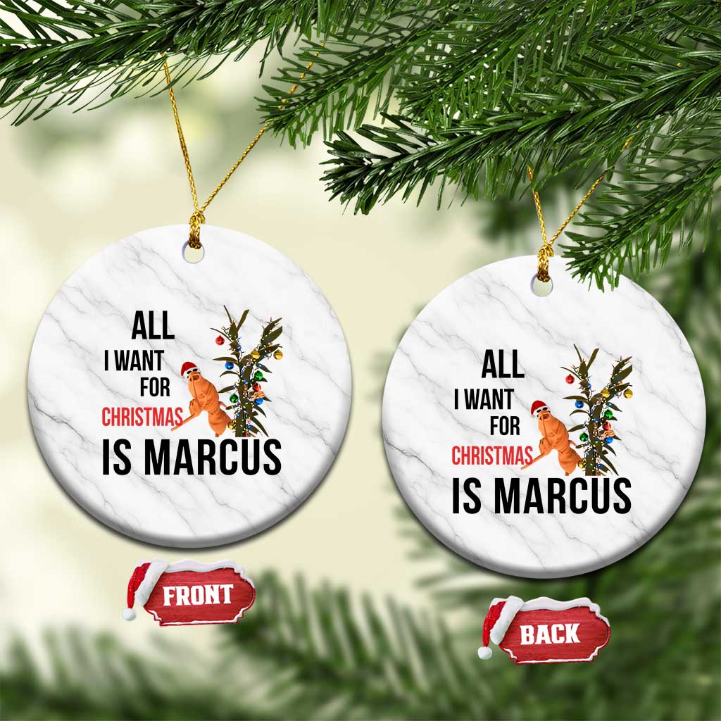 Marcus The Worm Robert Meme Ceramic Ornament All I Want For Christmas Is Marcus TS14 1pc White Marble Print Your Wear