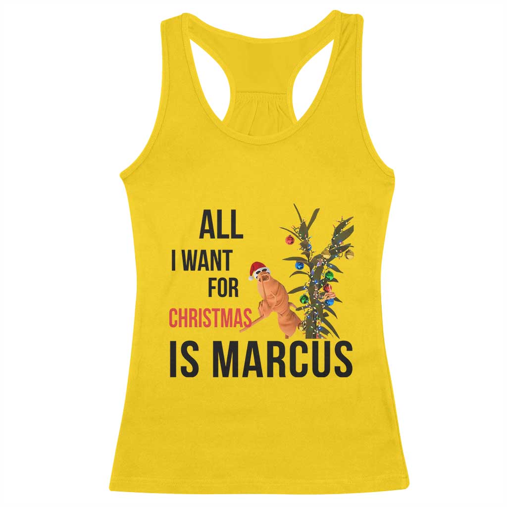 Marcus The Worm Robert Meme Racerback Tank Top All I Want For Christmas Is Marcus TS14 Daisy Print Your Wear