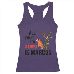 Marcus The Worm Robert Meme Racerback Tank Top All I Want For Christmas Is Marcus TS14 Purple Print Your Wear
