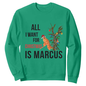 Marcus The Worm Robert Meme Sweatshirt All I Want For Christmas Is Marcus TS14 Irish Green Print Your Wear