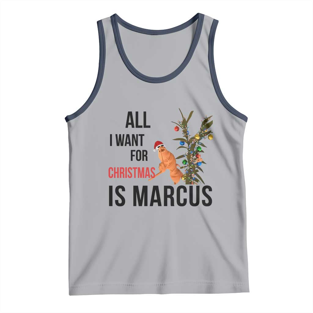 Marcus The Worm Robert Meme Tank Top All I Want For Christmas Is Marcus TS14 Athletic Heather Navy Print Your Wear