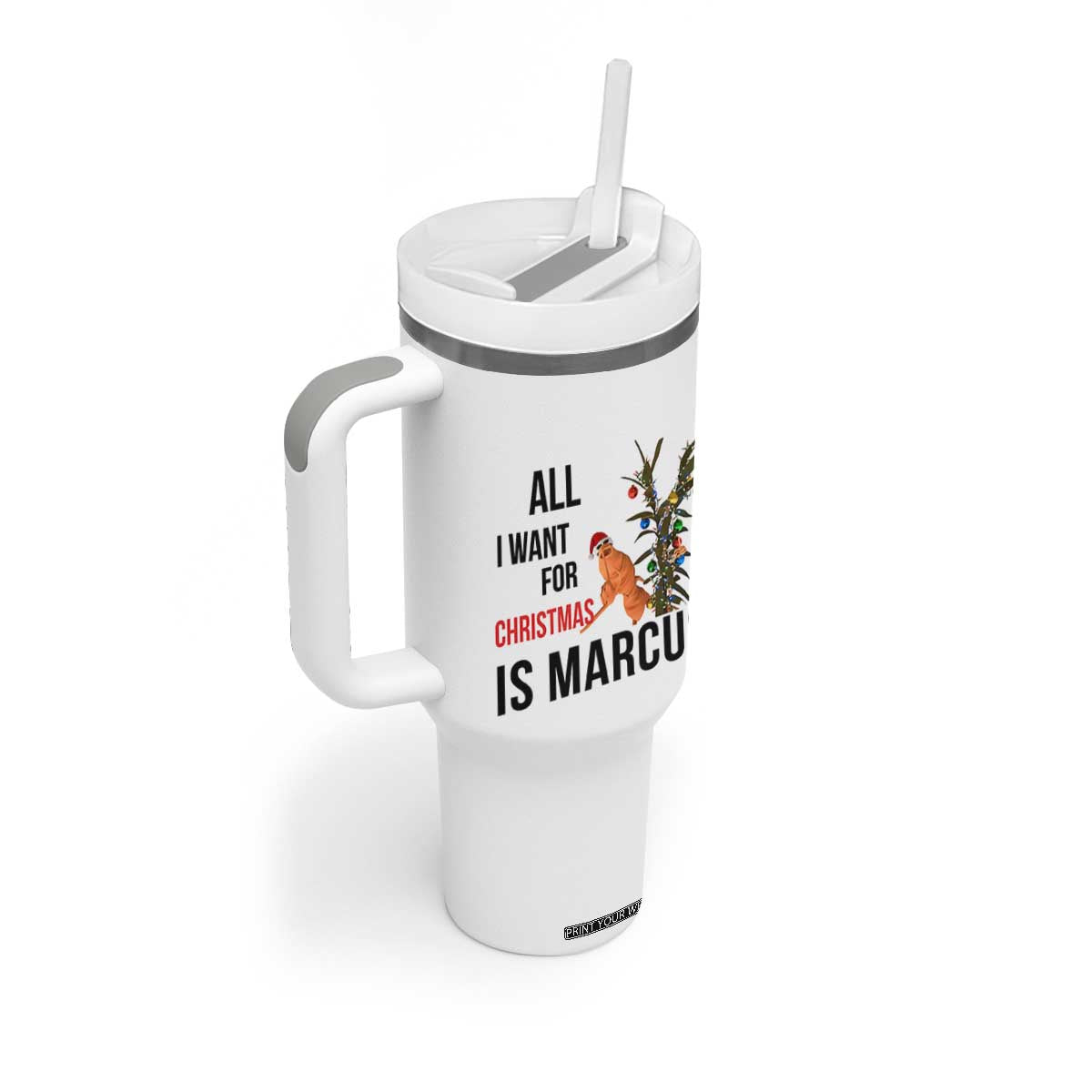 Marcus The Worm Robert Meme Tumbler With Handle All I Want For Christmas Is Marcus TS14 Print Your Wear