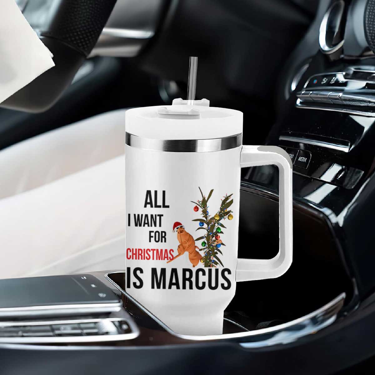 Marcus The Worm Robert Meme Tumbler With Handle All I Want For Christmas Is Marcus TS14 Print Your Wear