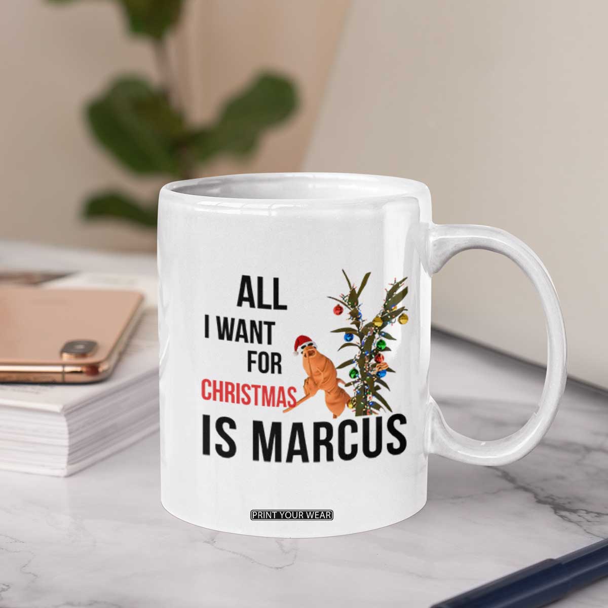 Marcus The Worm Robert Meme Coffee Mug All I Want For Christmas Is Marcus TS14 Print Your Wear