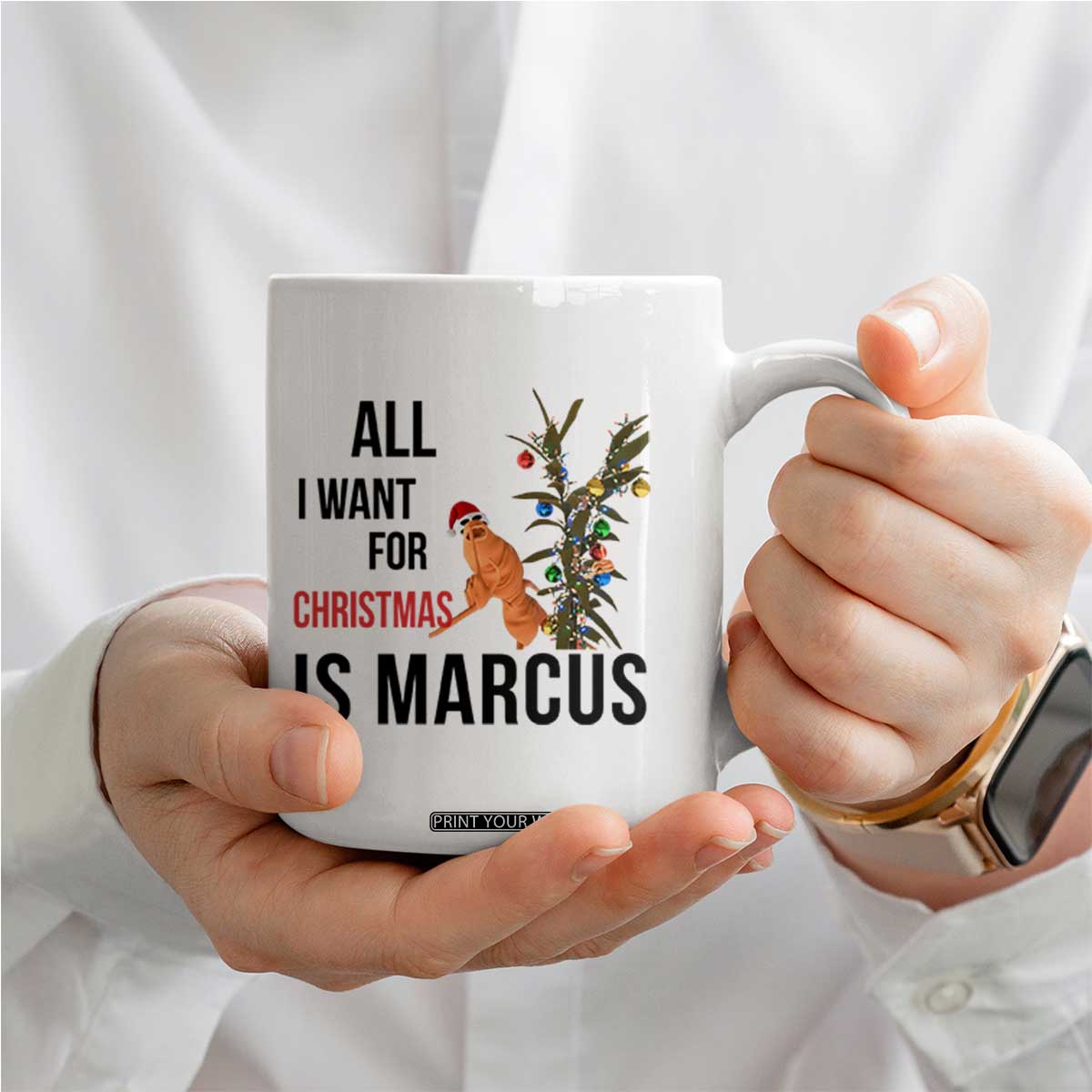 Marcus The Worm Robert Meme Coffee Mug All I Want For Christmas Is Marcus TS14 Print Your Wear