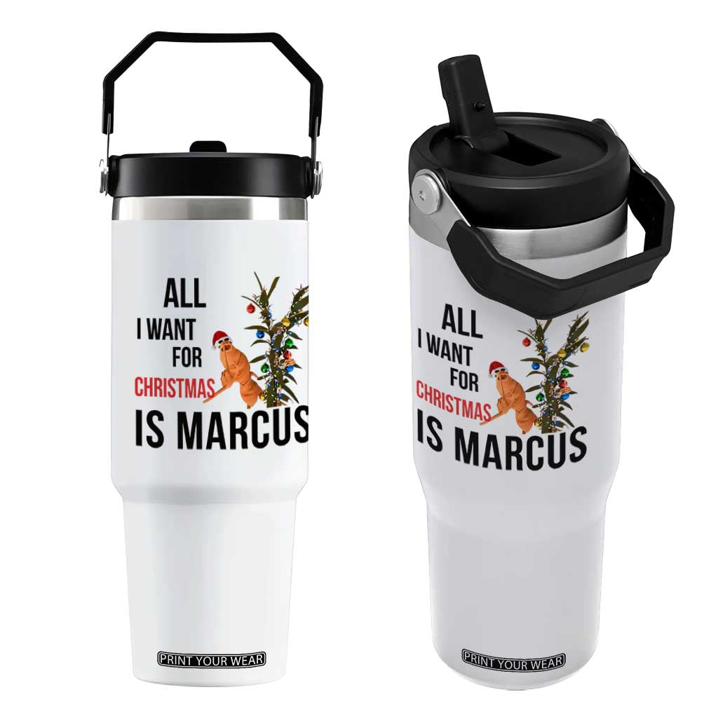 Marcus The Worm Robert Meme Flip Straw Tumbler All I Want For Christmas Is Marcus TS14 One Size: 30 oz White Print Your Wear