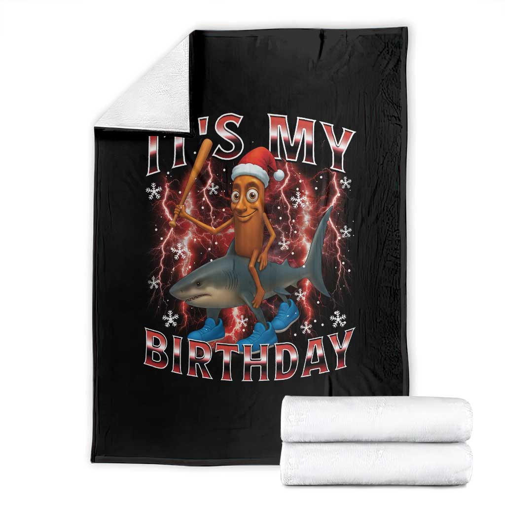 Italian Brainrot Christmas Meme Throw Blanket It Is My Birthday TS14 Black Print Your Wear