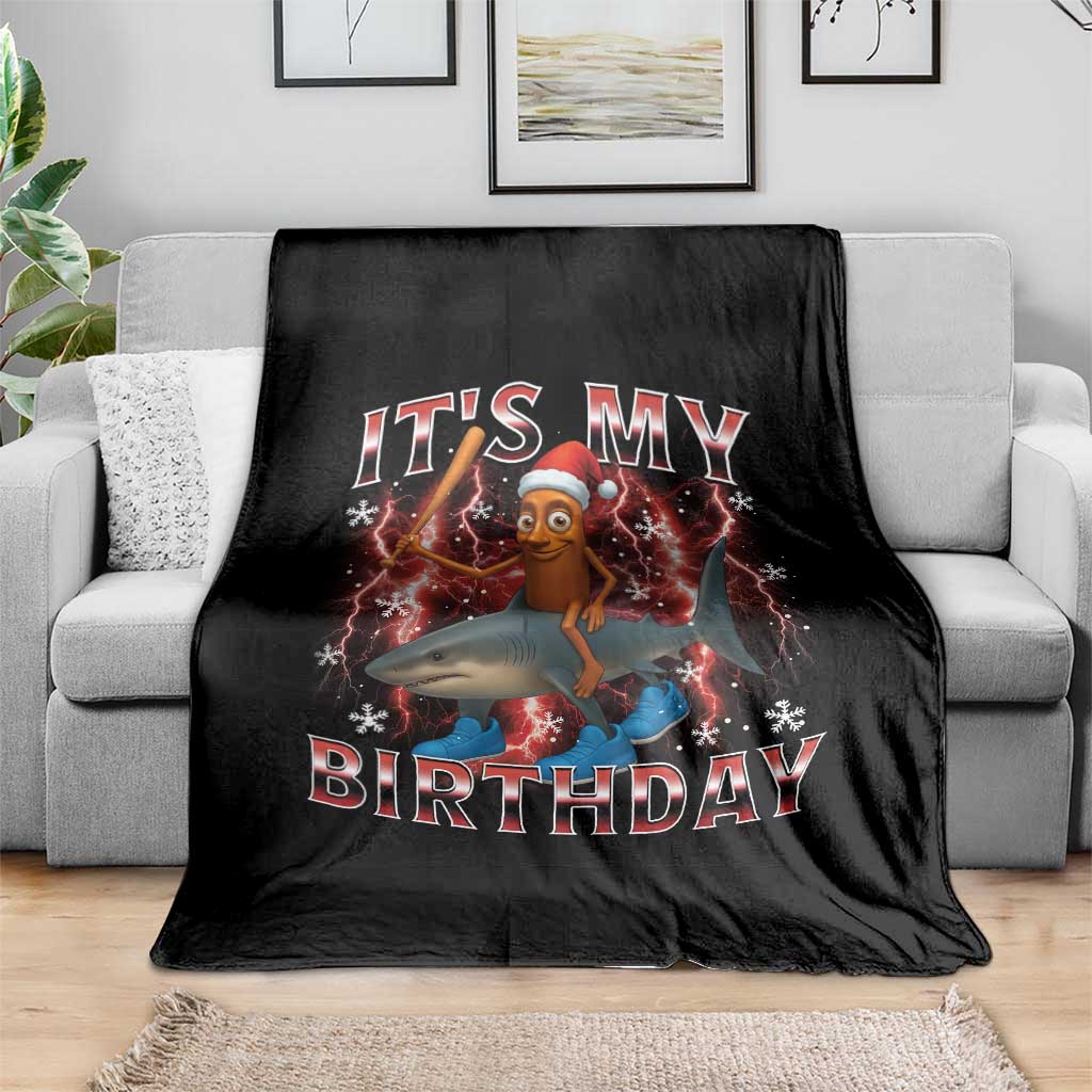 Italian Brainrot Christmas Meme Throw Blanket It Is My Birthday TS14 Print Your Wear