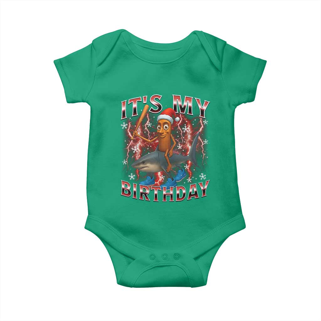 Italian Brainrot Christmas Meme Baby Onesie It Is My Birthday TS14 Irish Green Print Your Wear