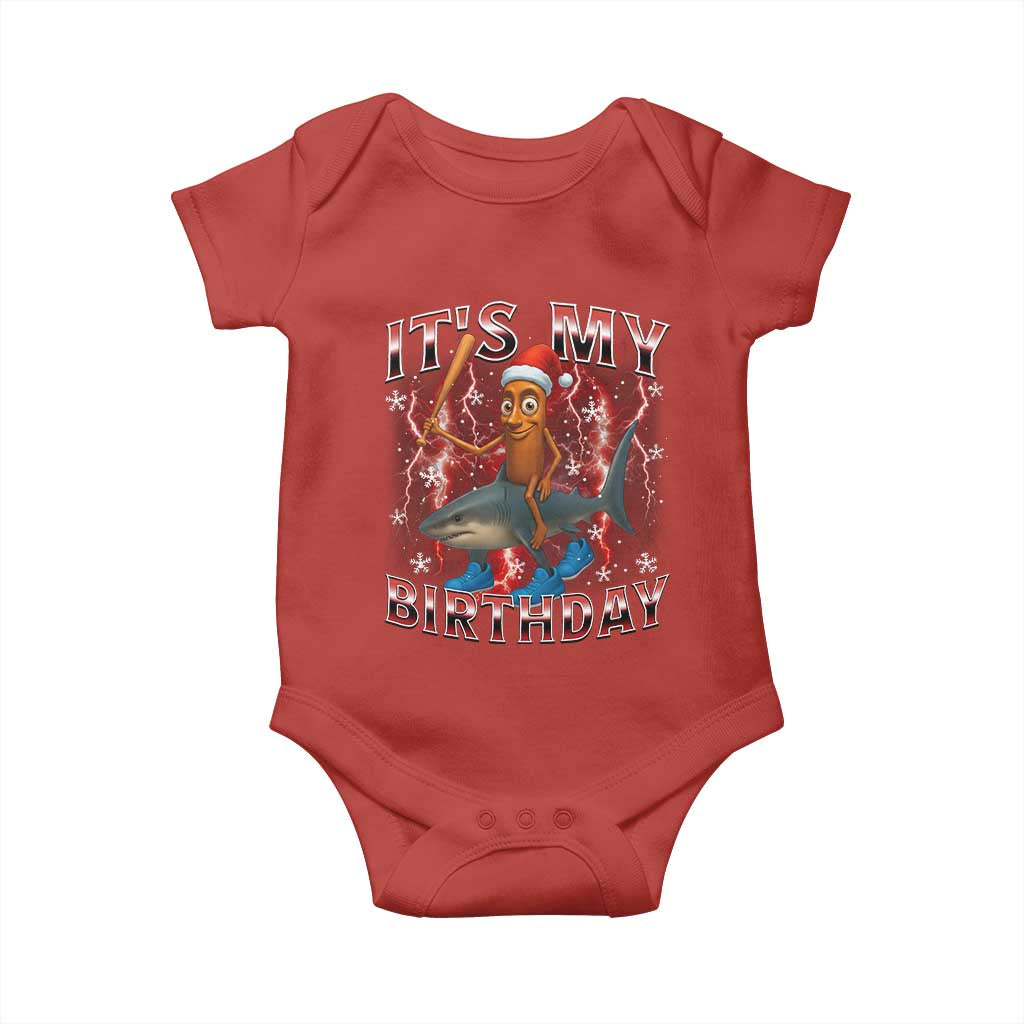 Italian Brainrot Christmas Meme Baby Onesie It Is My Birthday TS14 Red Print Your Wear