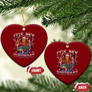 Italian Brainrot Christmas Meme Ceramic Ornament It Is My Birthday TS14 Print Your Wear