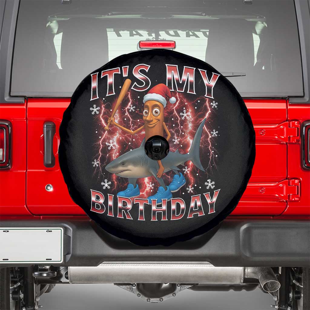 Italian Brainrot Christmas Meme Spare Tire Cover It Is My Birthday TS14 Black Print Your Wear