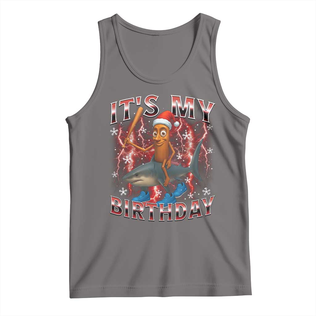 Italian Brainrot Christmas Meme Tank Top It Is My Birthday TS14 Deep Heather Print Your Wear
