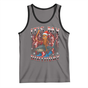 Italian Brainrot Christmas Meme Tank Top It Is My Birthday TS14 Deep Heather Black Print Your Wear