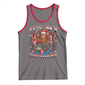 Italian Brainrot Christmas Meme Tank Top It Is My Birthday TS14 Deep Heather Red Print Your Wear