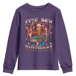 Italian Brainrot Christmas Meme Youth Sweatshirt It Is My Birthday TS14 Purple Print Your Wear