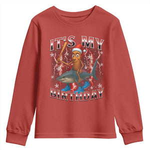 Italian Brainrot Christmas Meme Youth Sweatshirt It Is My Birthday TS14 Red Print Your Wear