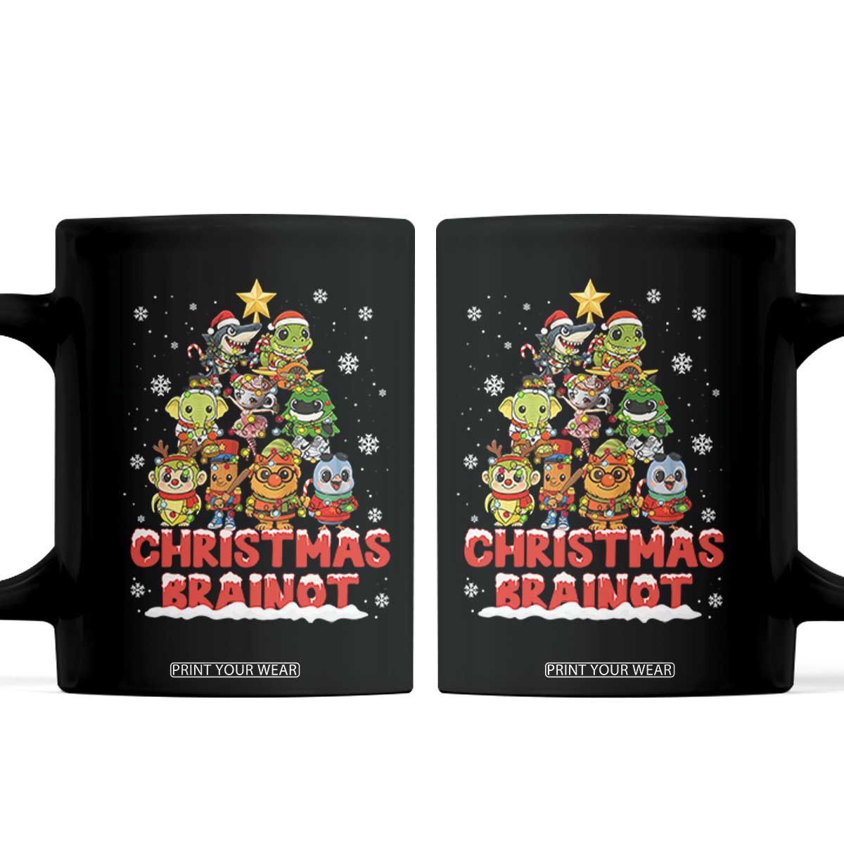 Italian Brainrot Christmas Tree Meme Coffee Mug TS14 Black Print Your Wear