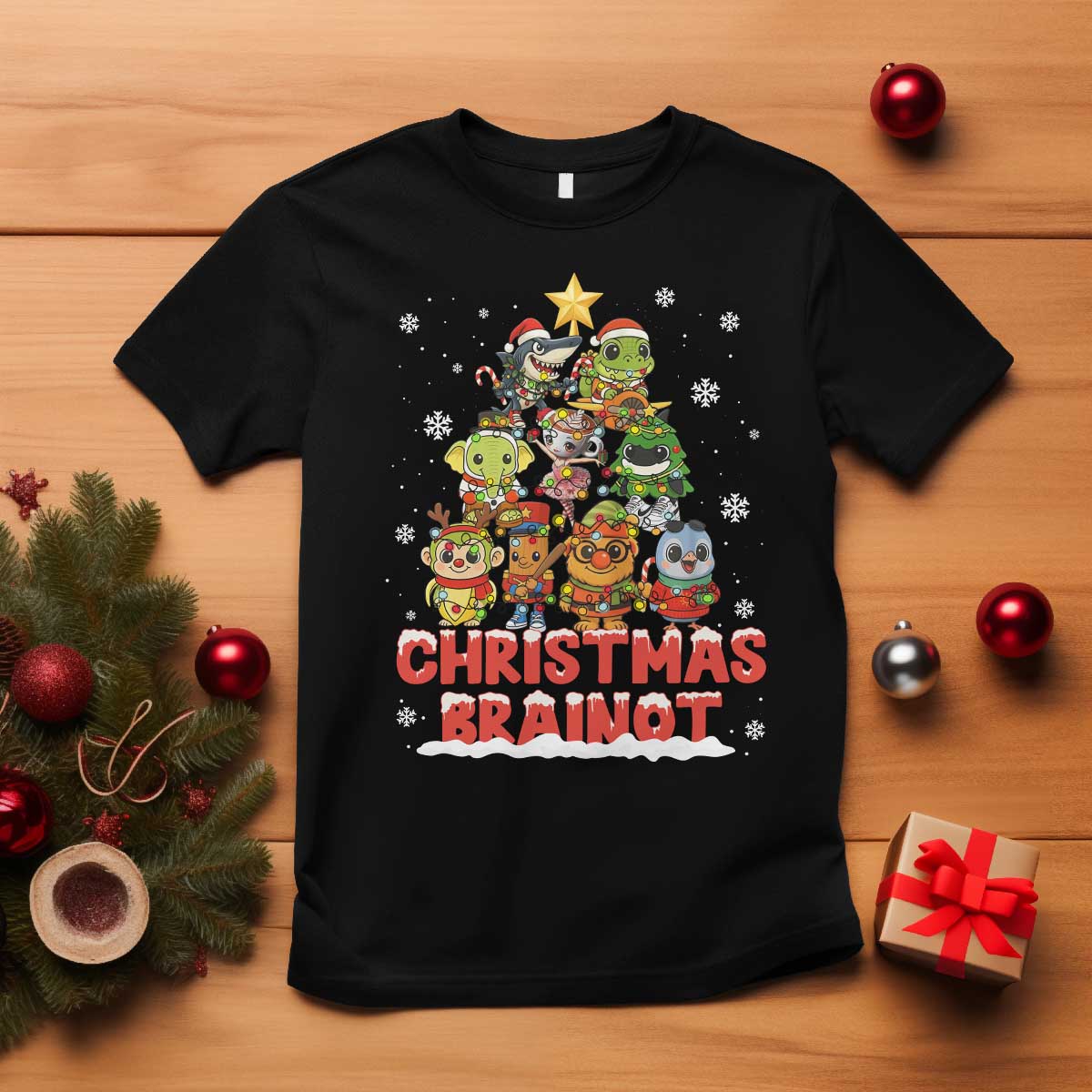 Italian Brainrot Christmas Tree Meme T Shirt TS14 Black Print Your Wear
