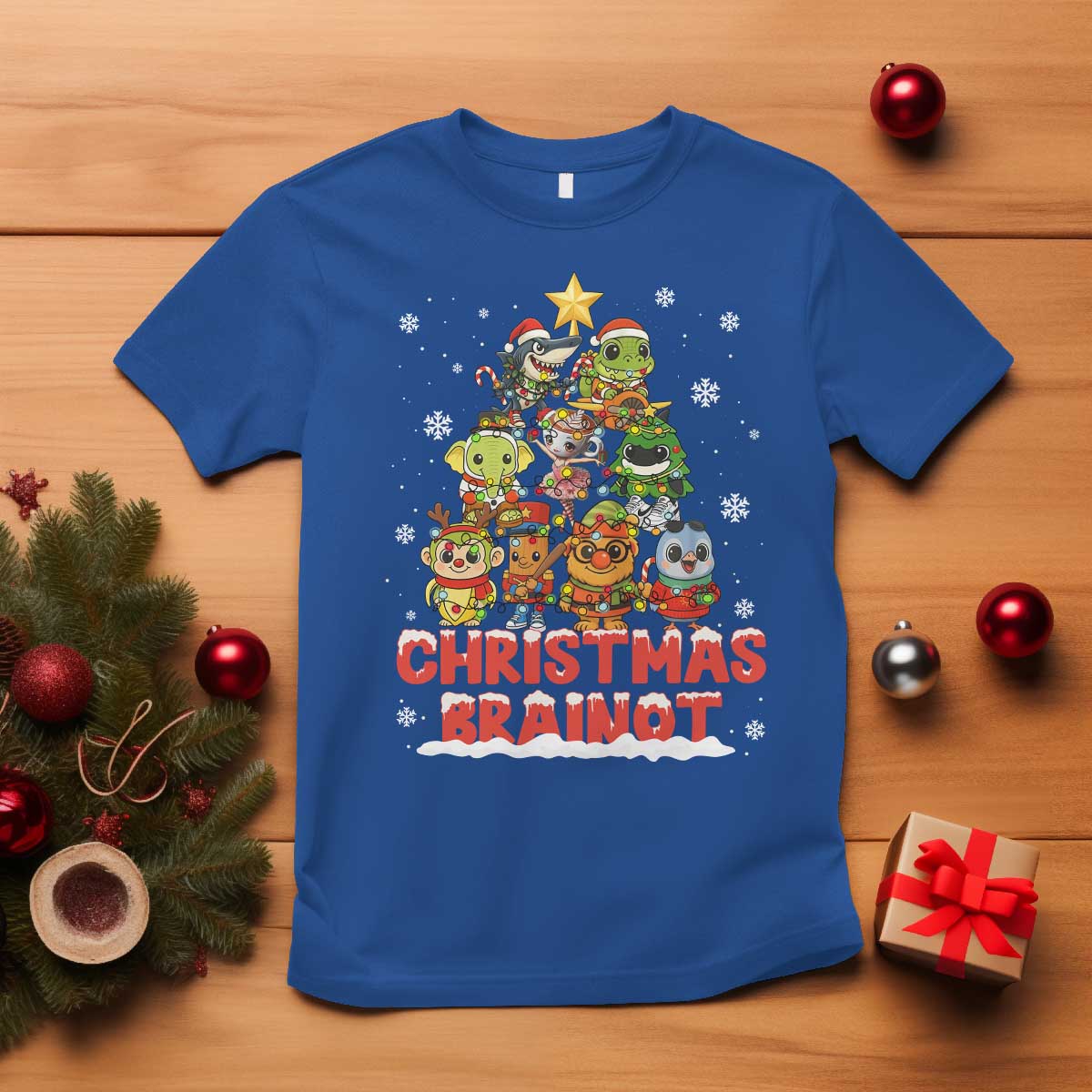 Italian Brainrot Christmas Tree Meme T Shirt TS14 Royal Blue Print Your Wear