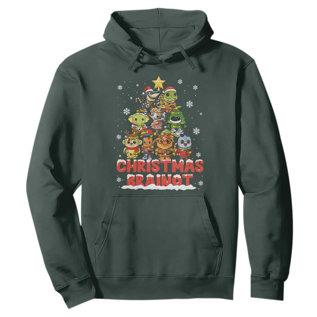 Italian Brainrot Christmas Tree Meme Hoodie TS14 Dark Forest Green Print Your Wear