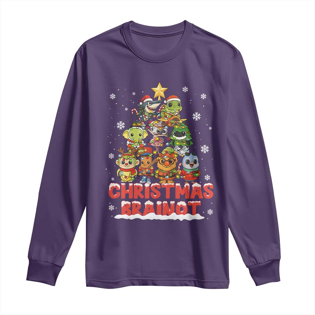 Italian Brainrot Christmas Tree Meme Long Sleeve Shirt TS14 Purple Print Your Wear
