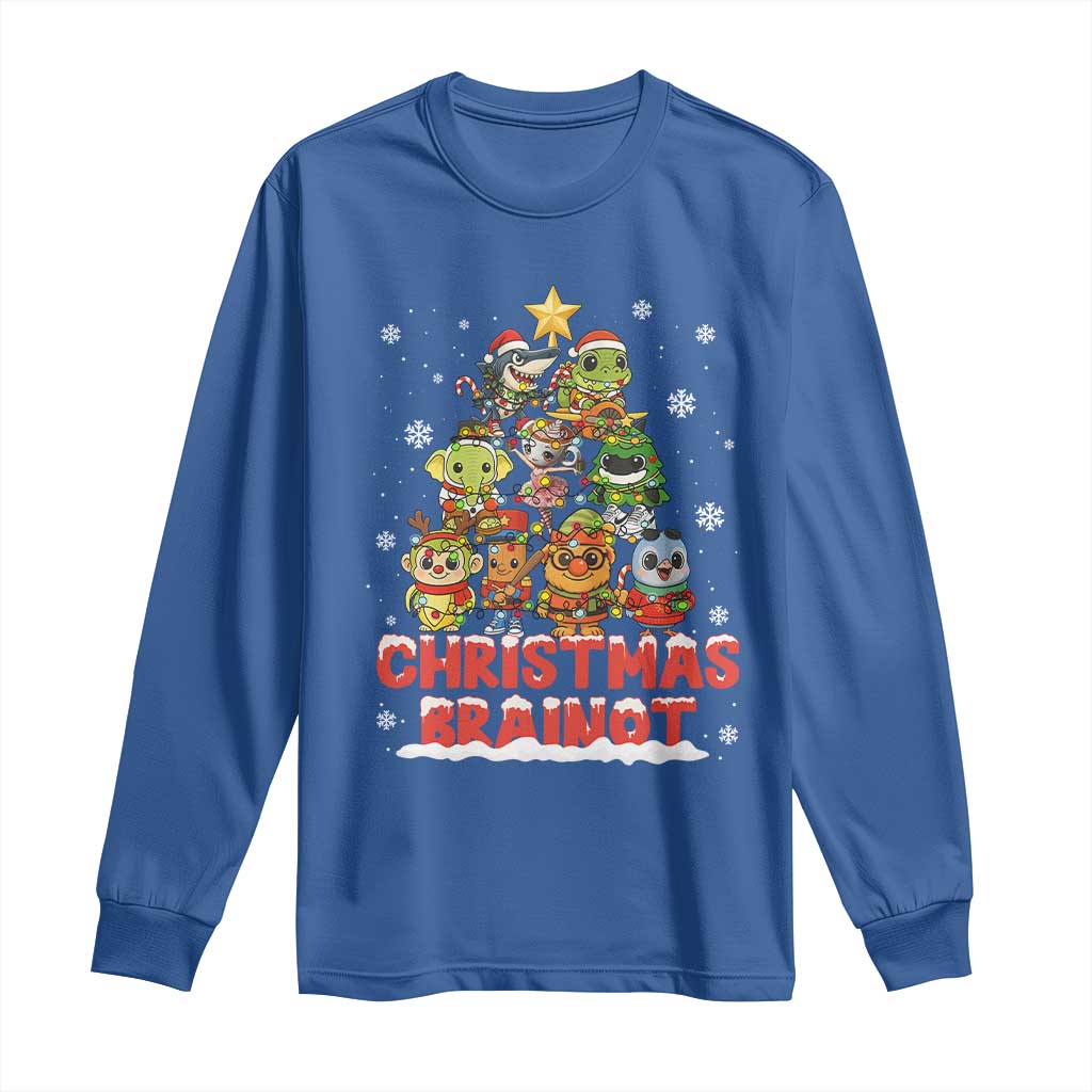 Italian Brainrot Christmas Tree Meme Long Sleeve Shirt TS14 Royal Blue Print Your Wear