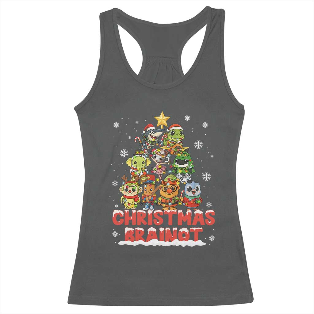 Italian Brainrot Christmas Tree Meme Racerback Tank Top TS14 Dark Heather Print Your Wear