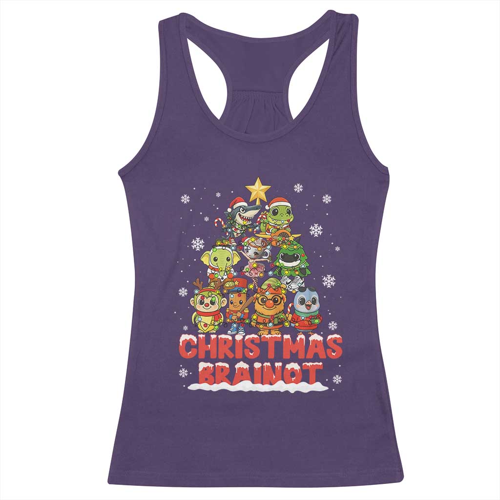 Italian Brainrot Christmas Tree Meme Racerback Tank Top TS14 Purple Print Your Wear