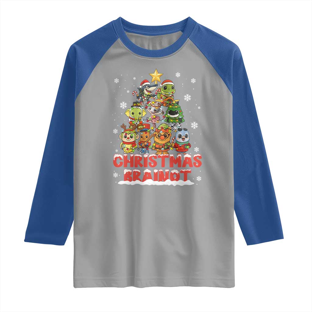 Italian Brainrot Christmas Tree Meme Raglan Shirt TS14 Sport Gray Royal Print Your Wear