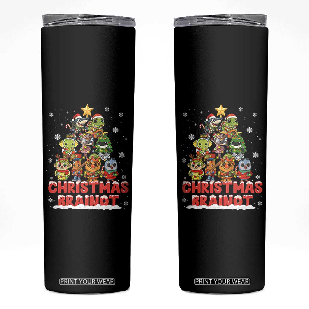 Italian Brainrot Christmas Tree Meme Skinny Tumbler TS14 Black Print Your Wear