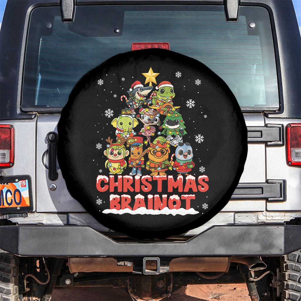 Italian Brainrot Christmas Tree Meme Spare Tire Cover TS14 No hole Black Print Your Wear
