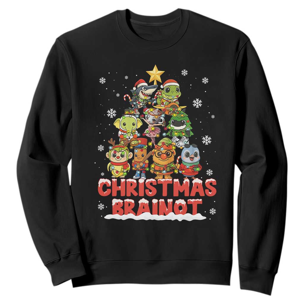 Italian Brainrot Christmas Tree Meme Sweatshirt TS14 Black Print Your Wear